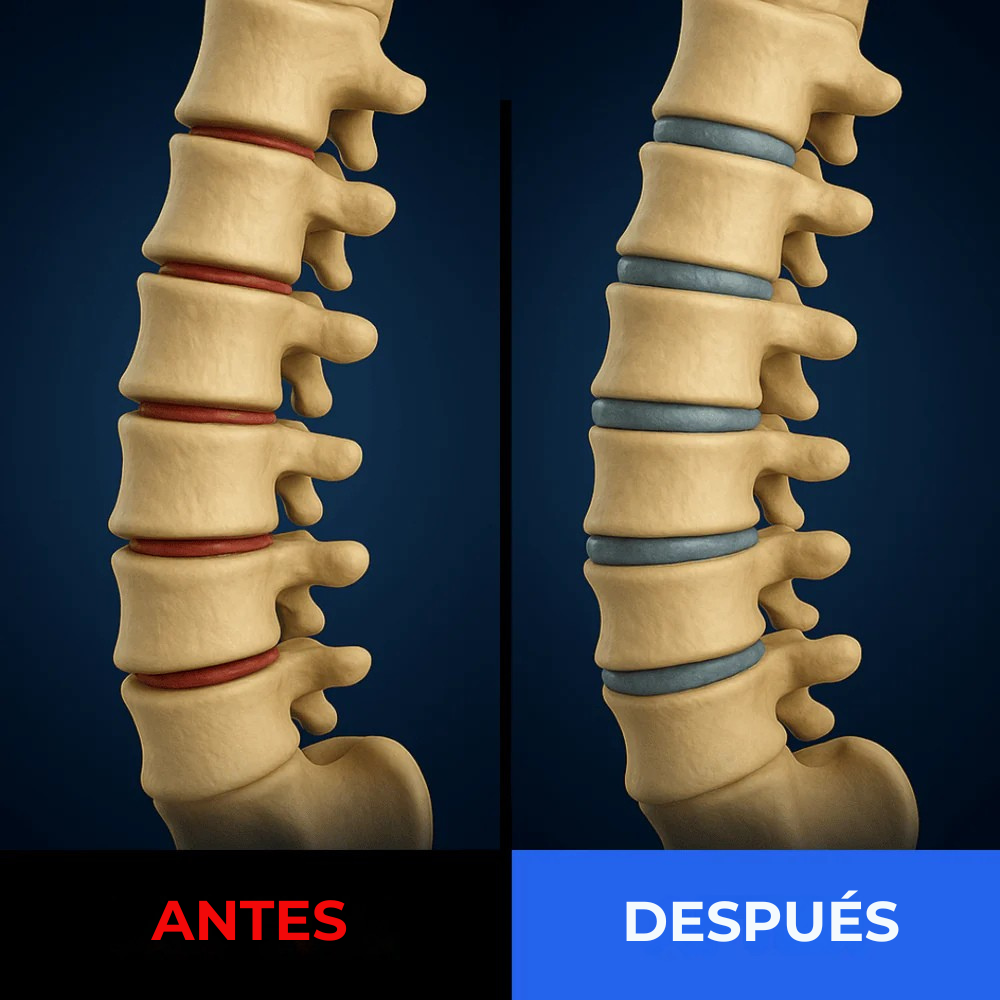 Comparación antes y después de descompresión lumbar