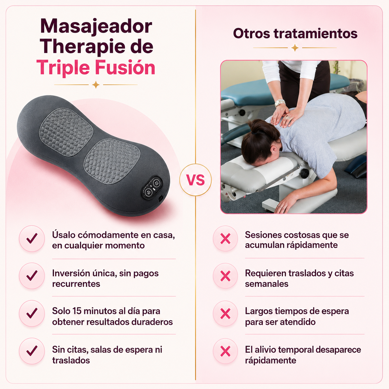 Masajeador Therapie de Triple Fusión con guia y garantia de 30 dias
